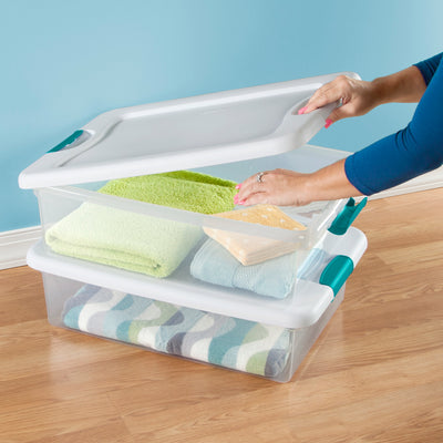 1 of 1:Sterilite 32 Quart / 30 Liter Latching Storaage Box 