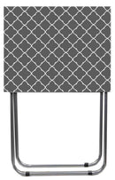 1 of 7:Table pliante polyvalente Home Basics, gris treillis, 38 x 48 x 64 cm 