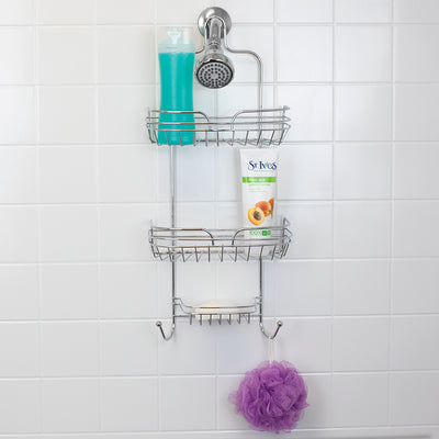 4 of 5:Home Basics Sleek Chrome Plated Steel Shower Caddy 