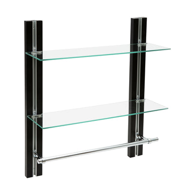 1 of 4:Neu Home Deluxe Tempered Glass Shelf with Towel Bar 