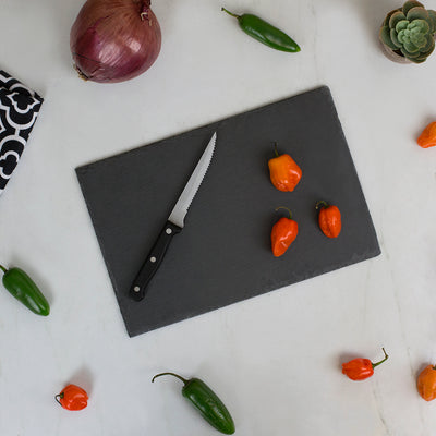 5 of 7:Home Basics 8 x 12 Slate Cutting Board, Black 