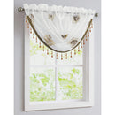 4 of 18:Lourdes Damask Embroidered Sheer Rod Pocket Window Panel And Valance Treatments 