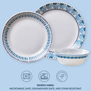 4 of 4:Corelle Everyday Expressions 12 Piece Dinnerware Set, Service for 4, Azure Medallion 