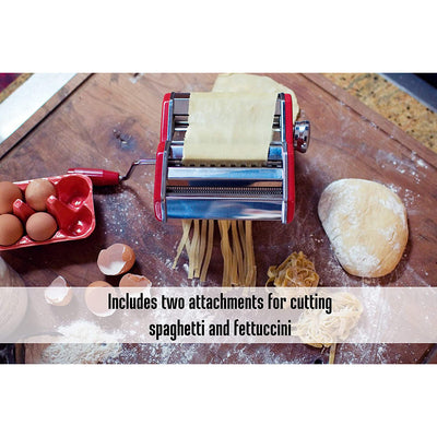 3 of 5:Máquina de pasta de estilo tradicional Weston, 6 pulgadas, rojo toscano 