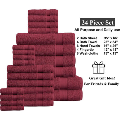 8 of 40:Ensemble de serviettes 24 pièces 100 % coton Casa Platino 