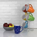 5 of 7:Home Basics 6-Piece Mug Stand With Polka Dot Print Mug 