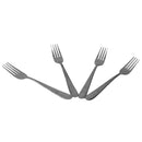 2 of 4:Home Basics 4 Piece Stainless Steel Dinner Forks Set with Textured Handles, Silver 