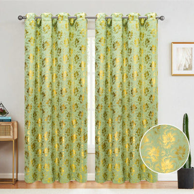 5 of 6:Atlanta Metallic Foil Room Darkening Grommet Window Curtain Panel, 54x84 Inches 
