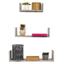 2 of 3:Home Basics Estante flotante de madera (juego de 3), gris 