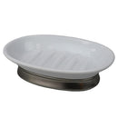 1 of 2:Home Basics Rubberized Plastic Countertop  Pedestal  Soap Dish with  Non-Skid Metal Base, White 