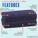 33 of 40:PREMIUS 2 Pack Chevron 100% Cotton Yarn Dyed Bath Sheet Towel, 32x64 Inches 