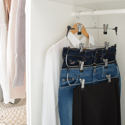 4 of 4:Neu Home 4 Tier Fold Up Skirt Hanger 