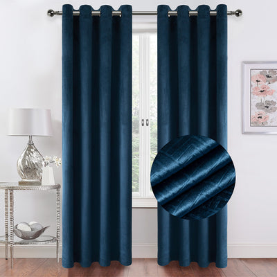 1 of 4:Toscana Embossed Velvet Grommet Window Panel, 52x84 Inches 