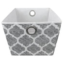 4 of 5:Home Basics Arabesque Storage Bin, White, 12.5x15x10 Inches 