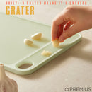 5 of 7:PREMIUS Reversible Non-Slip Cutting Board with Grater, Green, Large, 10.82x16.12 Inches 