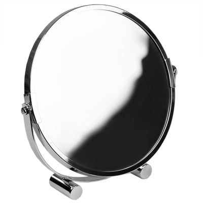 4 of 7:Miroir cosmétique portable double face Home Basics pour table et comptoir, chromé 