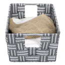 2 of 5:Home Basics Stripe Woven Strap Small Storage Bin, Grey 