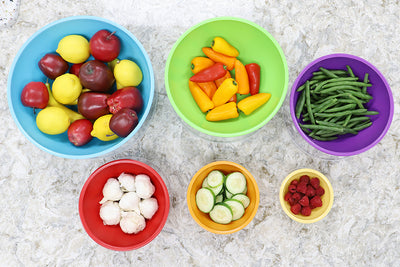 4 of 4:Home Basics 12 Piece Nesting Plastic Bowl Set, Multi-Color 