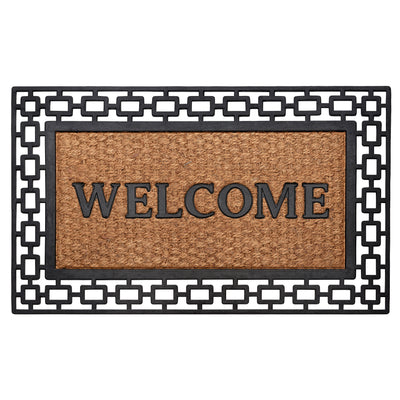 1 of 2:Tapis en caoutchouc en fer forgé 18x30 - Art Déco 