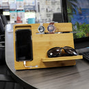 4 of 4:Station pour smartphone Home Basics en bambou, naturel 