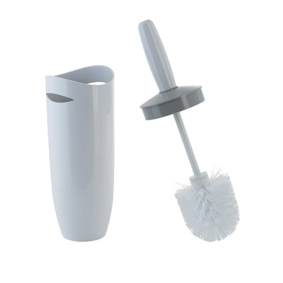 1 of 4:Bath Bliss Contour Toilet Brush and Holder in White 