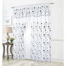 7 of 7:Liliana Floral Embroidered Rod Pocket Window Panel With Valance and Backing, 54x90 Inches 