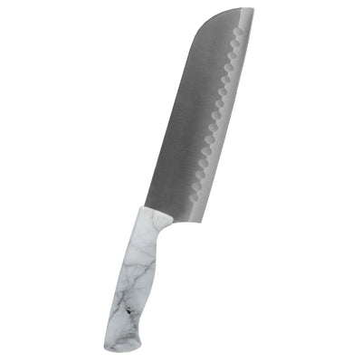 1 of 5:Home Basics Marble Collection 6 Santoku Knife, White 