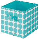 2 of 4:InterDesign Dot Cubo de almacenamiento de tela con asas, verde azulado, 13 x 13 x 13 pulgadas 