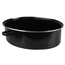 3 of 7:Home Basics Sartén ovalada profunda antiadherente de acero al carbono esmaltado con tapa, negro, 16 pulgadas 