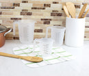 4 of 4:Home Basics Precise Pour 3 Piece Plastic Measuring Cup Set with Short Easy Grip Handles, Clear 