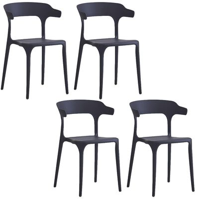 6 of 20:Chaises de salle à manger empilables en plastique Just Relax Jasper pour piscine, intérieur/extérieur, lot de 4 