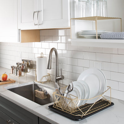 4 of 4:Kitchen Details Geode Napkin Holder in Satin Gold 