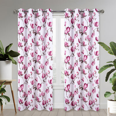 4 of 5:Regina Floral Room Darkening Grommet Window Panel, 54x84 Inches 