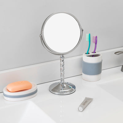 5 of 6:Home Basics Spiral Double Sided Cosmetic Mirror, Chrome 
