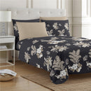 9 of 17:Parure de draps en microfibre PREMIUS Mia Soft, infroissable, noir-taupe 