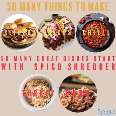 4 of 5:Spigo - Juego de tenedores para triturar carne tirada multiusos, 2 piezas, plateado, 7.9 pulgadas 