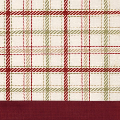 3 of 4:Tattersall Tuck Valance with Buttons - 58x14 - Burgundy 