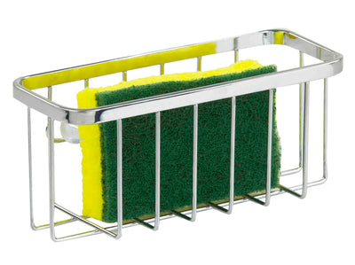 1 of 2:Porte-éponge en acier chromé avec grandes ventouses 