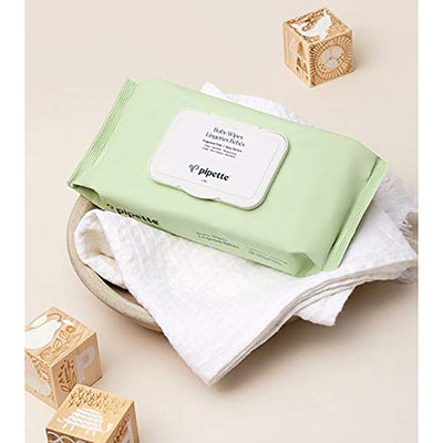 3 of 4:Pipette Baby Wipes with Renewable Plant-Derived Squalane, Fragrance-Free, 50 Count 