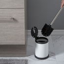 2 of 4:Bath Bliss Self Closing Lid Toilet Brush and Holder in White 