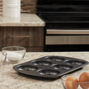 4 of 4:Home Basics 6-Cup Non-Stick Donut Pan, Black 