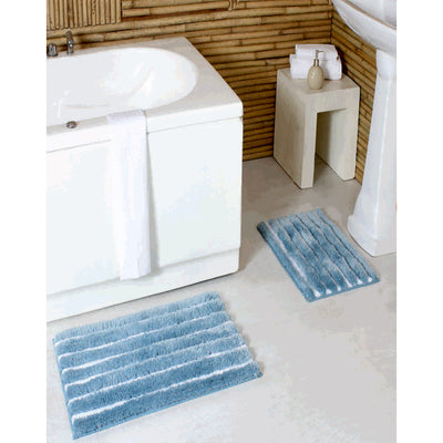 4 of 5:Ensemble de 2 tapis de bain PREMIUS Emma en fourrure rayée, 43 x 61 cm et 50 x 81 cm 