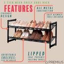 2 of 6:PREMIUS 2 Layer Stackable Mesh Shelf Shoe Rack, Black, 29x12x16.5 Inches 