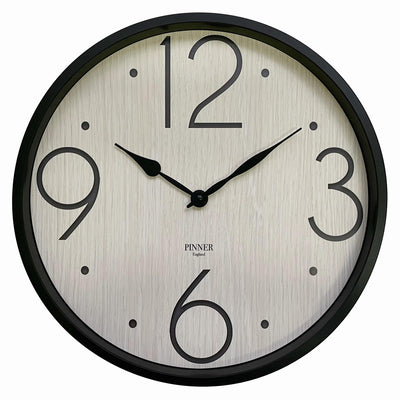 1 of 1:PREMIUS Modern Numeral Bold Round Analog Wall Clock, Wood Light, 14 Inches 