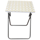 3 of 8:Home Basics Multi-Purpose Folding Table, Mettalic Lattice Gold, 15x19x25.5 Inches 