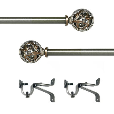 4 of 12:Buono II Grace Adjustable Window Curtain Rod, Nickel 