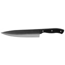 2 of 5:Couteau de chef Home Basics 8 en acier inoxydable avec manche profilé en bakélite, noir 