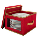 2 of 3:Simplify Holiday Dinner Plate Dinnerware Storage Box with 12 Felt Dividers 