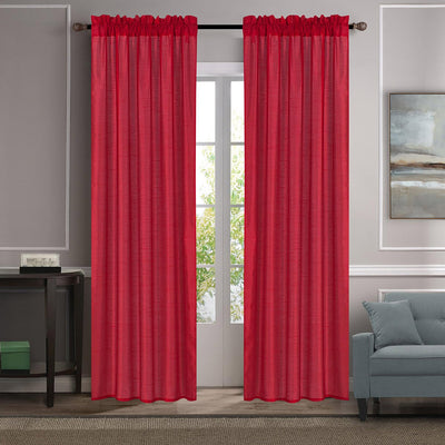 15 of 17:Melanie Faux Silk Rod Pocket Window Panel, 55x84 Inches 