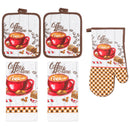 42 of 61:PREMIUS 5 Piece Printed Kitchen Linen Set, 2 Cotton Towels, 2 Pot Holders, 1 Oven Mitt 